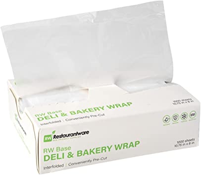 RW Base 10.75 x 8 Inch Plastic Deli Sheets, 1000 Interfolded Butcher Plastic Wraps - Pre-Cut, Disposable, Clear Plastic Sandwich Wrap Sheets, Microwavable, Freezable - Restaurantware