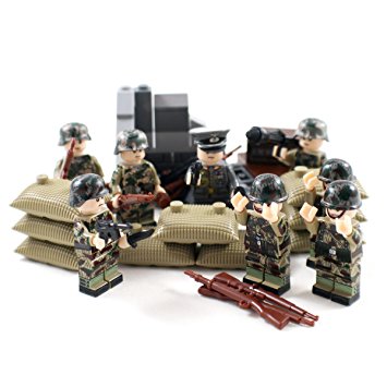 Woodland Camo WW2 Minifigure Army Soldiers - Military Building Block Figures by Shantou Blocks