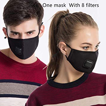Joyfree One Mask   8 Filters N95 Mask Reusable Comfy-Cotton Vogmask Face Mask Mouth Cover Mask Washable for Men and Women 6 Colors