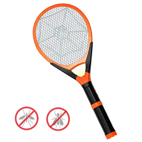 Aspectek Fly Zapper by Rechargeable Handheld Insect Zapper for Mosquitos, Flies, Wasps - Detachable Flash Light