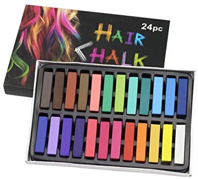 Toysntrendz® Quality Nontoxic Temporary Hair Chalk Colour Dye Soft Pastels DIY Kit - 12 ,24, 36 Colour Pack Available (24)