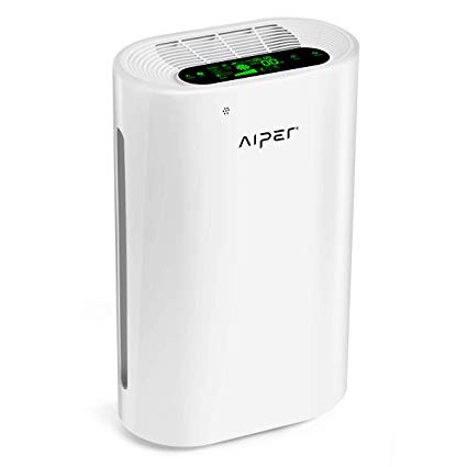 AIPER Air Purifier with True HEPA, Large Room Air Cleaner Odor Eliminator for Home, Pets, Smokers, Smoke, Odors, Dust, Mold, Built-in Air Quality Monitor