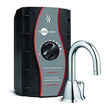 InSinkErator Invite H-HOT100 Push Button Instant Hot Water Dispenser System with Stainless Steel Tank, Chrome