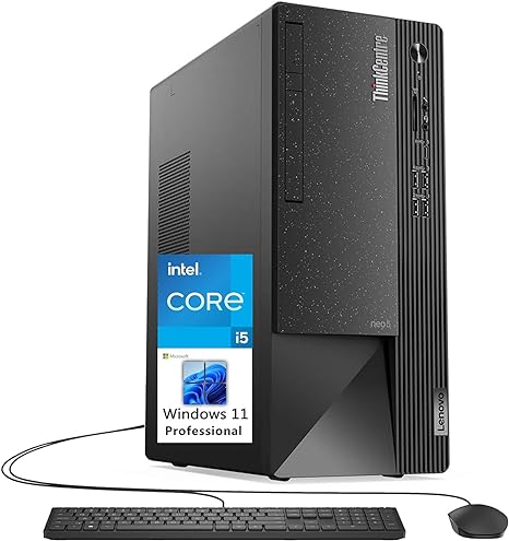 Lenovo ThinkCentre Neo 50t Gen 3 Tower Business Desktop Computer, 6-Core Intel Core i5-12400(Beat i7-11700), 16GB RAM, 1TB SSD, 1TB HDD, DVD±RW, 3-in-1 Card Reader, WiFi 6, Desktop Tower, Win 11 Pro