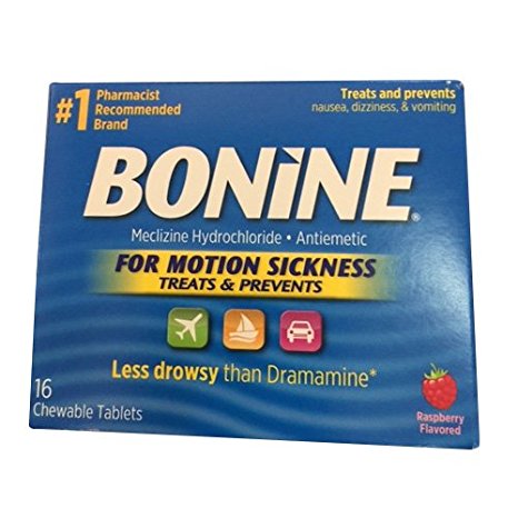 Bonine Motion Sickness Tablets-Raspberry-16 ct. (Pack of 2)