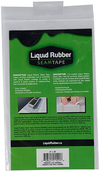 Liquid Rubber Seam Leak Tape, 2 Inch x 15 Foot Roll