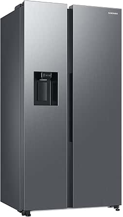 Samsung Side-by-Side-Kühlschrank mit Gefrierfach, 178 cm, 634 l Gesamtvolumen, 225 l Gefrierteil, AI Energy Mode, Wasser- und Eisspender, Frischwasseranschluss, Edelstahl-Look, RS6GCG885DS9EG