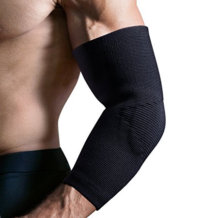 Elbow Sleeves (Single) FREETOO Anit-slip Elbow Brace Compression Support For Workouts-Arthritis, Tendonitis, Tennis and Golfer's Elbow Recovery Sleeve for Men/Women-L