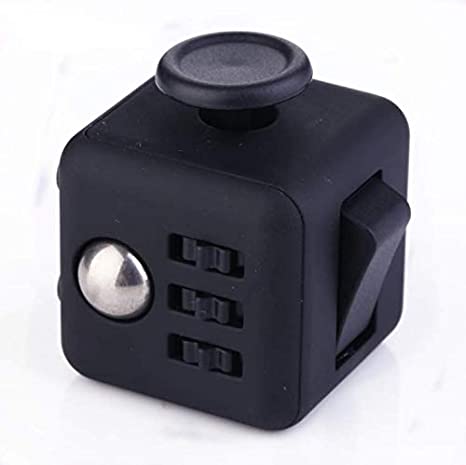 XKUAJIE Fidget Toy Cube Relieves Stress and Anxiety for Children and Adults(Black)
