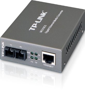 TP-LINK  MC210CS Gigabit Media Converter 1000Mbps RJ45 to 1000M single-mode SC fiber up to 15Km9miles chassis mountable