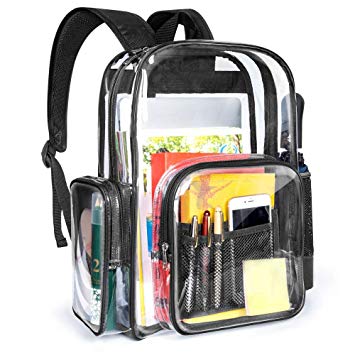 Clear Backpack, Packism Heavy Duty Clear Backpack for Adults with Reinforced Straps Large Clear Bookbag Waterproof Transparent Backpack for School, Security, Stadiums, Work