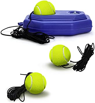 Hoperay Tennis Trainer Rebound Ball, 1 Study Rebounder   3 Balls with String   1 Convenient mesh Carry Bag, Solo Practice Equipment, Machine Portable Self Training Tool