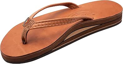 Rainbow Sandals Ladies Luxury Leather - Double Layer Arch Support with 1/2" Narrow Straps