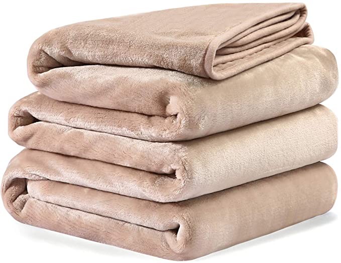 Fleece Blanket Queen King Twin Throw Size Soft Summer Cooling Breathable Luxury Plush Travel Camping Blankets Lightweight for Sofa Couch Bed (Taupe, Twin (66" x 90"))