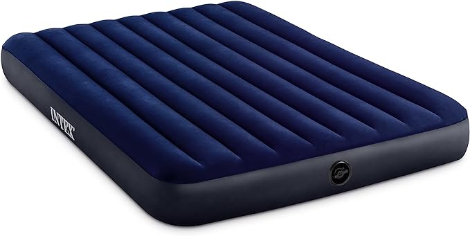 INTEX 64759E Dura-Beam Standard Downy Air Mattress: Fiber-Tech – Queen Size – 10in Bed Height – 600lb Weight Capacity – Pump Sold Separately