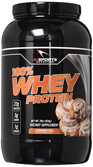 100% Whey Cinnamon Roll Protein Powder by AI Sports Nutrition | 100% Whey Protein 2 lbs (28 Servings) Amazing Cinnamon Flavor