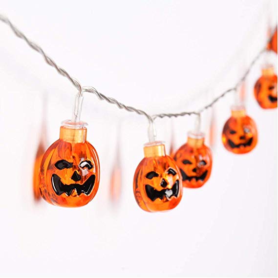 HAILI Halloween String Lights, 40 LED 13ft 3D Pumpkin Lights Jack-O-Lantern Halloween String Light, Halloween Decorations for Indoor Outdoor,Warm White