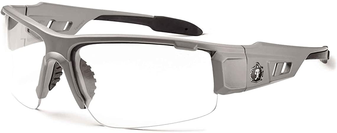 Ergodyne Skullerz Dagr Anti-Fog Safety Glasses-Matte Gray Frame, Clear Lens