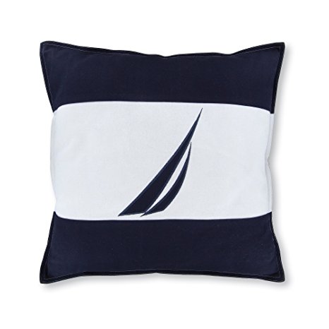 Nautica Crew J Class Decorative Pillow, 18", Navy/White