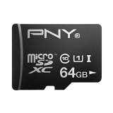 PNY Turbo Performance 64GB High Speed MicroSDXC Class 10 UHS-1 Up to 90MBsec Flash Card - P-SDUX64U190-GE Old Model