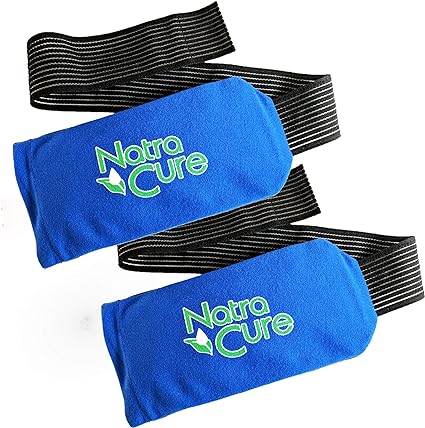 NatraCure Universal Cold Pack Ice Wrap - Cold Ice Pack w/Strap for Injuries - Reusable Cold Ice Pack for Shoulder, Neck, Head, Ankle, Leg, Foot, Hand, Wrist, Arm, Elbows & Ice Wrap for Knees - 2 PK