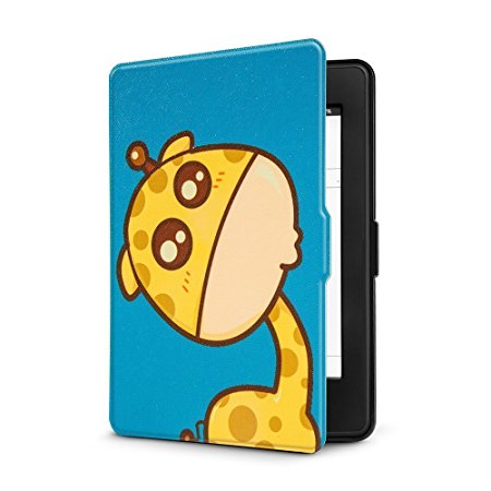 Ayotu Colorful Case for Kindle Paperwhite E-reader Auto Wake/Sleep Smart Protective Cover Case,Fits All 2012, 2013, 2015 and 2016 Versions Kindle Paperwhite 300 PPI,K5-04 The Adorkable Giraffe