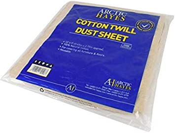 Arctic Hayes Heavy Duty Dust Sheet 12ft x 9ft - 100% Reusable Natural Cotton - Washable, Dustsheet Use for Painting Decorating Furniture Floors Stairs Sofas Carpets (‎AD62822)