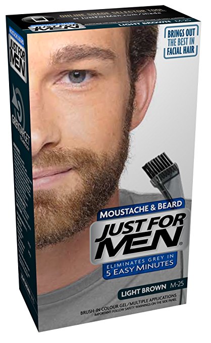 Just For Men M25 Moustache and Beard Facial Hair Color Light Brown