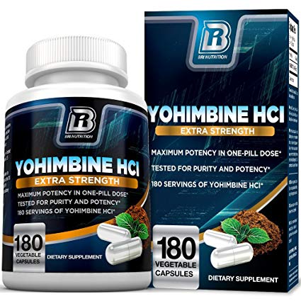 BRI Nutrition Yohimbine HCI - 2.5mg Yohimbe HCL Supplement Natural Metabolism Booster for Fat Burning, Weight Loss and Enhanced Performance 180 Veggie Capsules