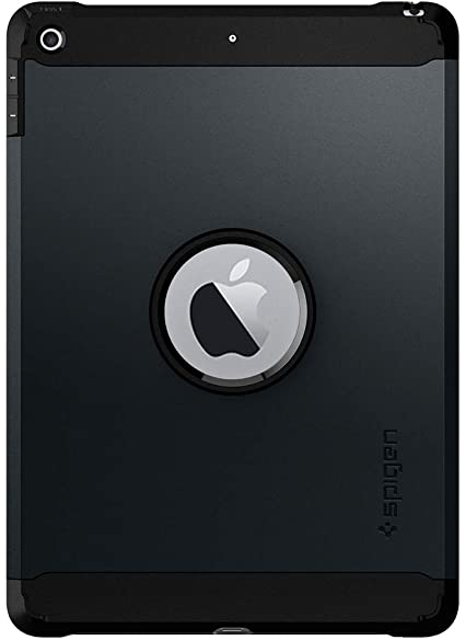 Spigen Tough Armor Works with iPad 9.7 Case iPad Case (2017/2018) - Metal Slate