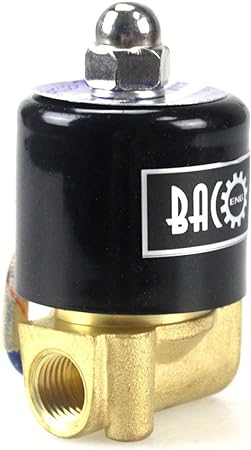 BACOENG Brass Electric Solenoid Valve 1/4" AC110V (NPT, Normally Closed)