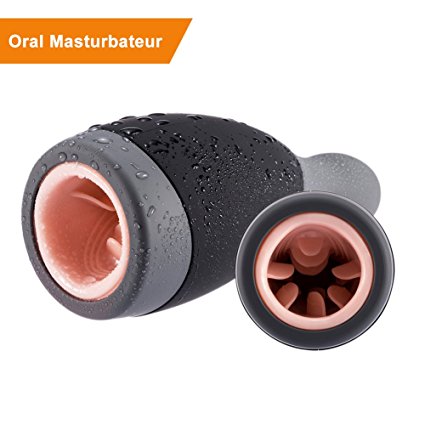 4D Automatic Male Stroker, Portable Masturbators 3D Realistic Vagina and Mouth Masturbator with Teeth and Tongue Masturbation Cup (Black)