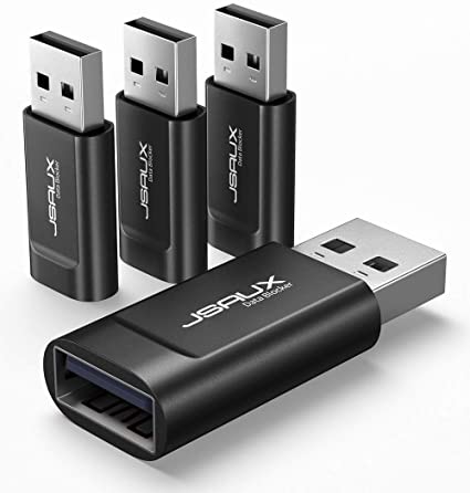 USB Data Blocker, JSAUX (4-Pack) USB-A Defender Only for Quick Charge, Protect Against Juice Jacking, Refuse Hacking Provide Safe Charging- Black