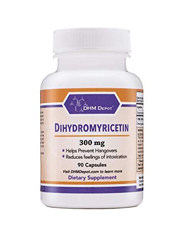 Dihydromyricetin (DHM) (Hovenia Dulcis Extract) Scientifically Formulated Hangover Prevention, Hangover Cure (Naturally Obtained from The Oriental Raisin Tree) 90 Capsules 300mg