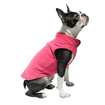 Gooby - Fleece Vest, Small Dog Pullover Fleece Jacket with Leash Ring