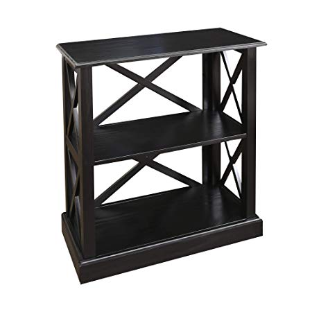 Casual Home Jackson Bookcase with Concealed Drawer, Concealment Furniture, Black