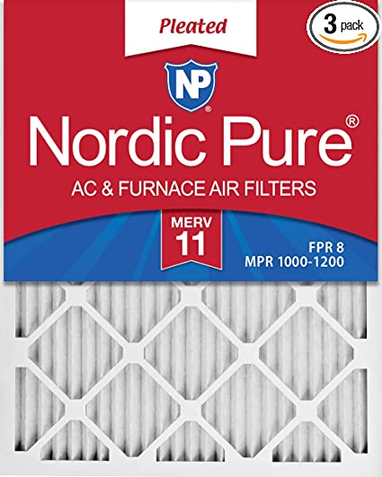 Nordic Pure 18x20x1 MPR 1085 Pleated Micro Allergen Extra Reduction Replacement AC Furnace Air Filters 3 Pack