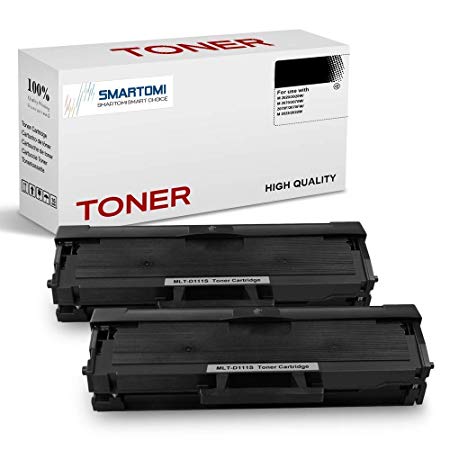 SMARTOMI 2PK MLT-D111S Compatible Black Toner Cartridges Samsung MLTD111S for used with Samsung Xpress SL- M2026 M2020 M2070 M2022 M2071 Series Printers