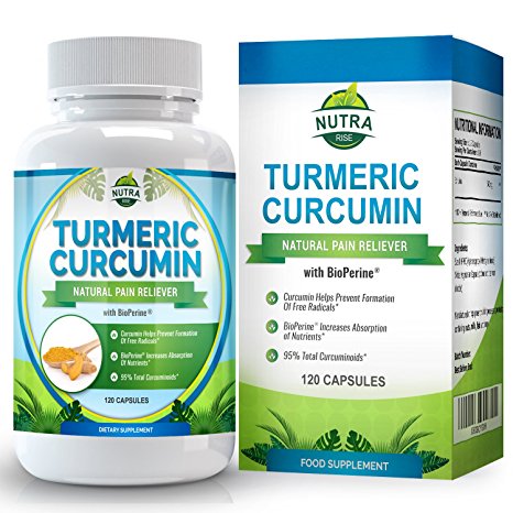 Turmeric Curcumin with Bioperine Extract, Powerful Anti-Inflammatory & Antioxidants with Superb Curcumin Absorption, Promotes Joint Health, Helps Reduce Pain & Inflammation - 120 Capsules