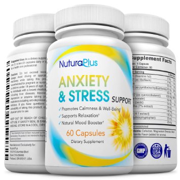 Premium Anxiety and Stress Relief Supplement - Natural Fast Acting Formula Promotes Calm Boosts Mood Supports Relaxation and Reduces Panic 2 Months Supply With Ashwagandha and GABA
