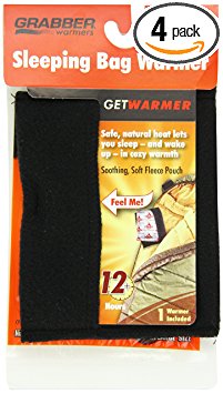 Grabber Warmers Grabber Fleece Sleeping Bag Warmer- Black with Free Grabber 12  Hour Mega Warmer (Pack of 4)