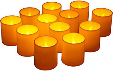 Furora LIGHTING Flameless LED Votives Candles Battery Operated Candles with Realistic Flickering Flame - Pack of 12