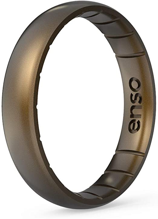 Enso Rings Thin Elements Silicone Ring | Made in The USA | Infused with Precious Elements | Lifetime Quality Guarantee | Comfortable, Breathable, and Safe