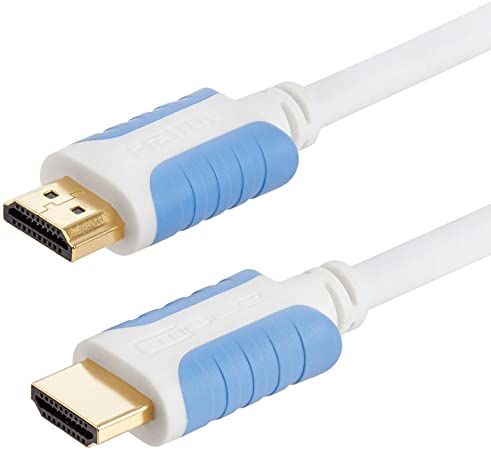 Cmple - 4K Gold Plated Ultra High Speed HDMI Cable - HDTV Cable with 3D HDR & Ethernet - 15 Feet, White