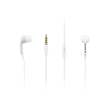 Lenovo 100 Wired in Ear Earphones with Mic (White)