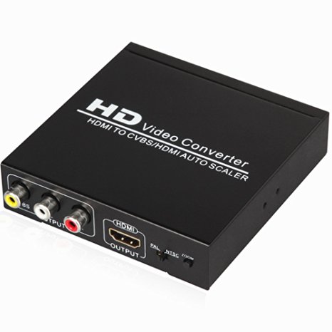 Farsail FSH2C 1080P HDMI to RCA CVBS Composite Video Audio Converter with PAL/NTSC and Zoom Function