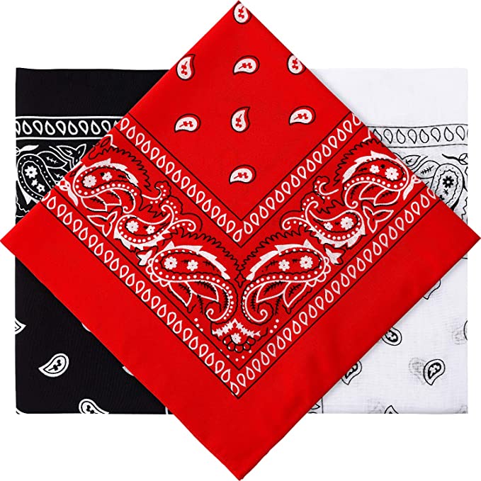 3 Pieces Paisley Bandana Unisex Bandana Scarf Men Women Head Scarf Neck Scarves Head Wrap Cashew Bandana