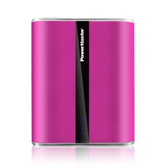 PowerMaster Portable Power Bank 12,000 mAh Dual USB Charging Ports Power Indicator With LED Flashlight and Charge Protection (Pink)