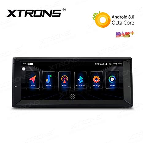 XTRONS 10.25 Inch Touch Display Car Stereo Radio Android 8.0 4GB DDR3 RAM 32GB ROM Multimedia Receiver 4K Video Player GPS Navigation Supports DVR Backup Camera OBD 4G WiFi for BMW E39