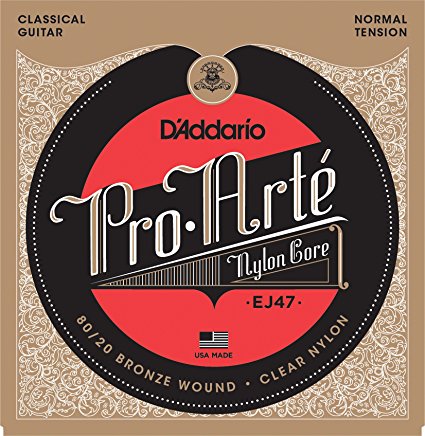 D'Addario EJ47 80/20 Bronze Pro-Arte Nylon Classical Guitar Strings, Normal Tension